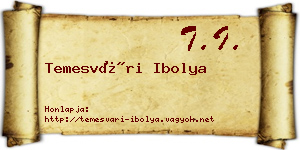 Temesvári Ibolya névjegykártya